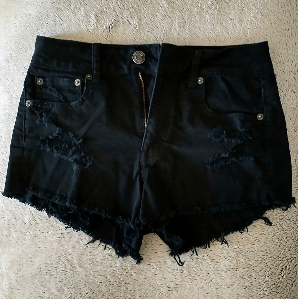 American Eagle Black High Rise Festival Shorts